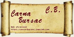 Čarna Bursać vizit kartica